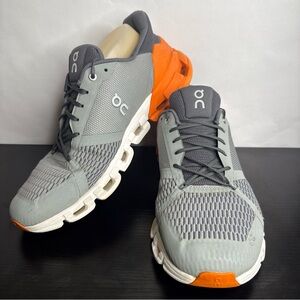 On Cloudflyer  Mens Size 11.5 Gray Orange Athletic Running Shoes Sneakers